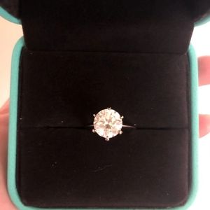 3.2 carat Moissanite Solitaire engagement ring